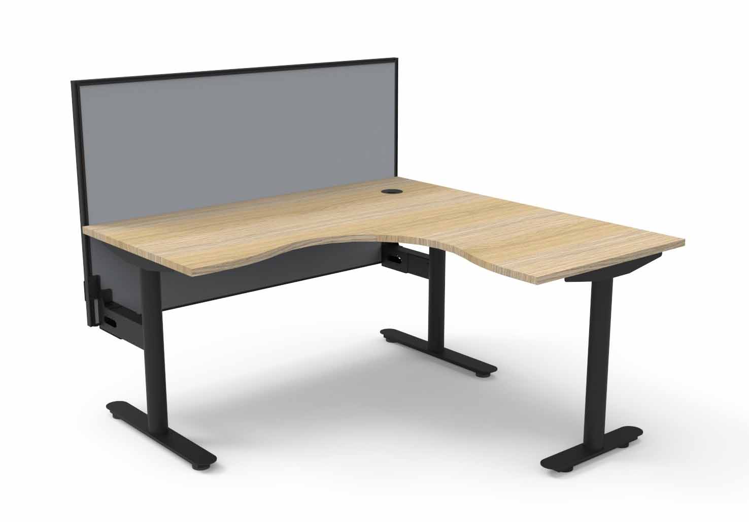 Halo Static Corner Workstation - With Screen